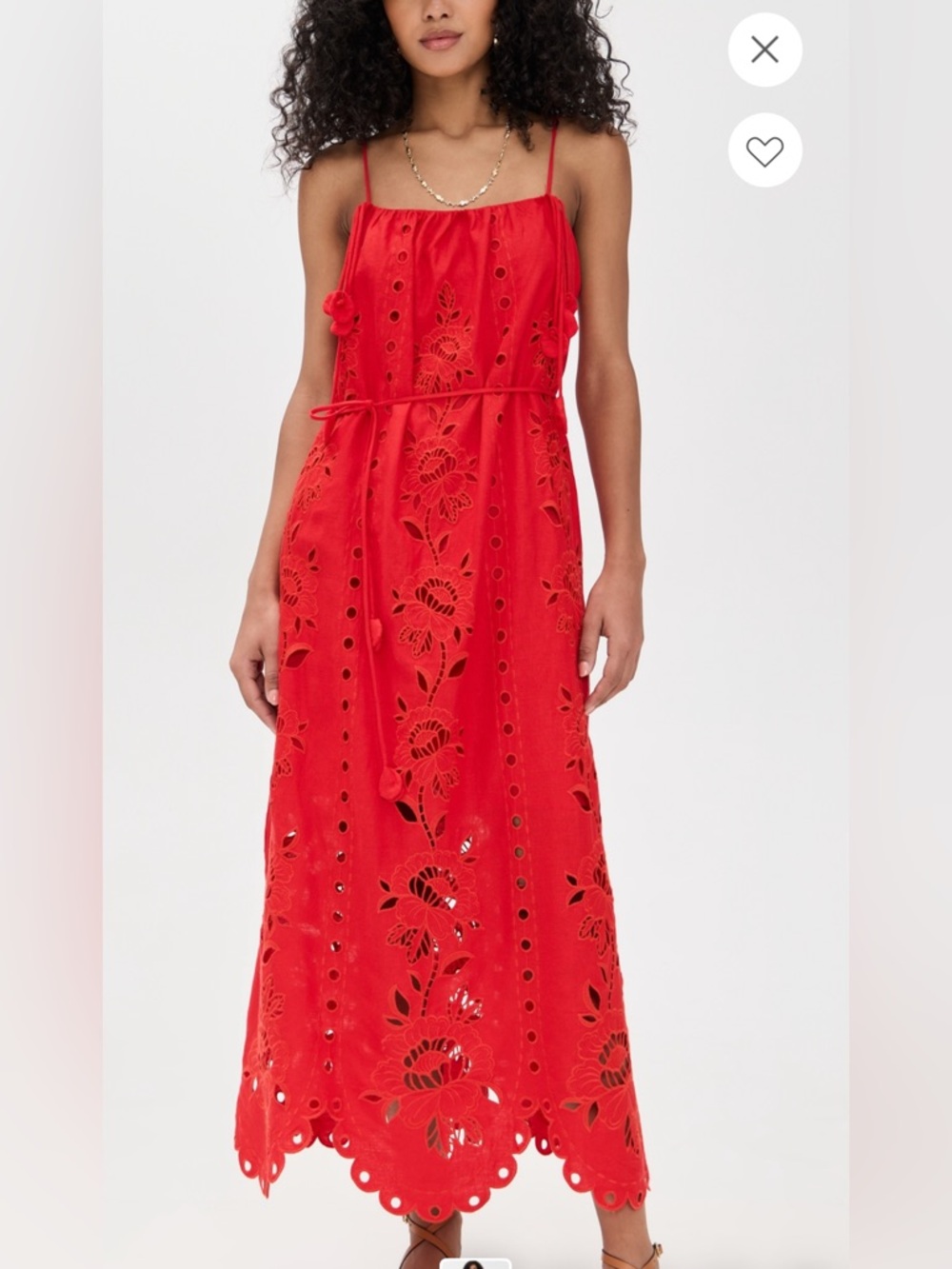 FARM RIO red flowers Richelieu sleeveless dress